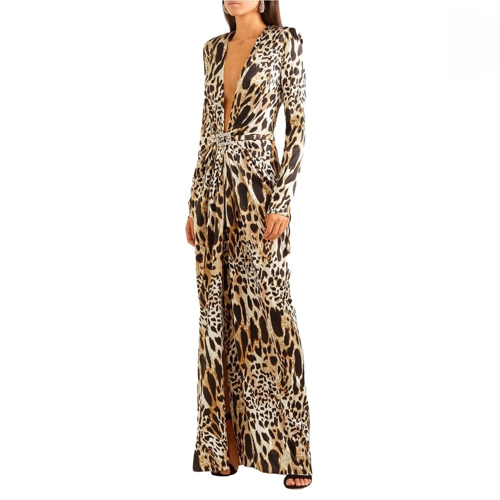 Alexandre Vauthier Leapord Belted Dress